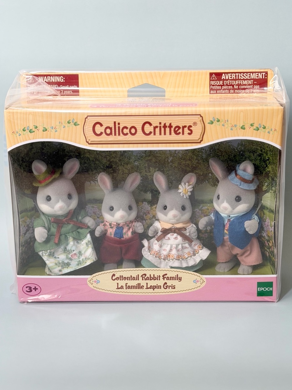 Cottontail Rabbit Family - Grey Plush Figure Set